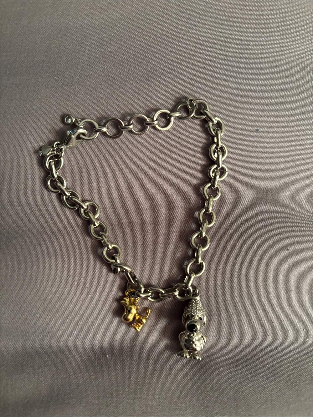 kate spade Snoopy Silver Chain Bracelet with Gold and Silver Charms - Picture 2 of 5